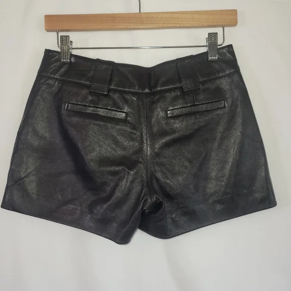 Milly of New York Black Leather Shorts - Picture 3 of 7